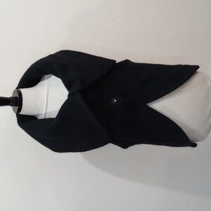 Moyuru Black Boiled Wool Vest Japan Sculptural Lagenlook , Size L